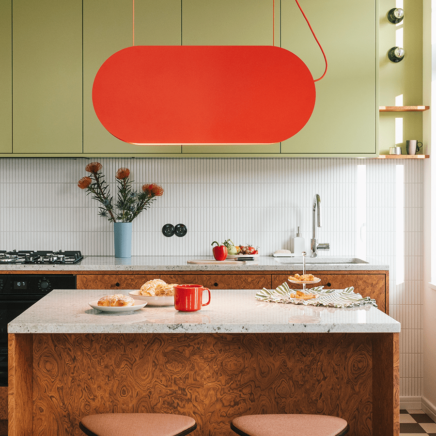 MALUMI A SUSPENSION PENDANT LIGHT RED ORANGE - DYKE & DEAN