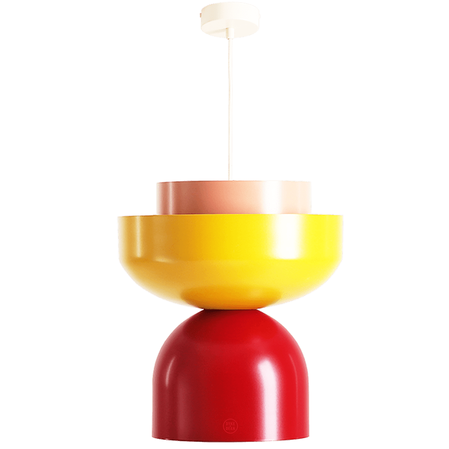 MODULAR PENDANT LIGHT MUSTARD RED & CORAL - DYKE & DEAN