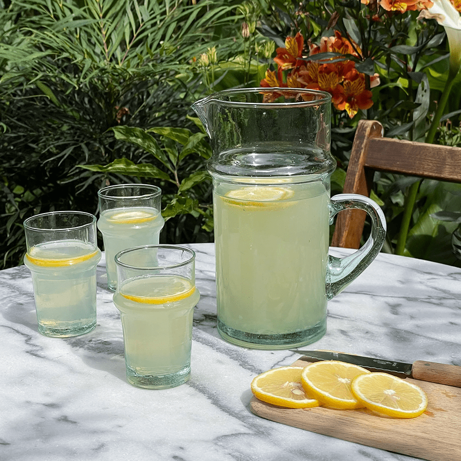 MOROCCAN SET OF 6 CLEAR GLASSES - DYKE & DEAN