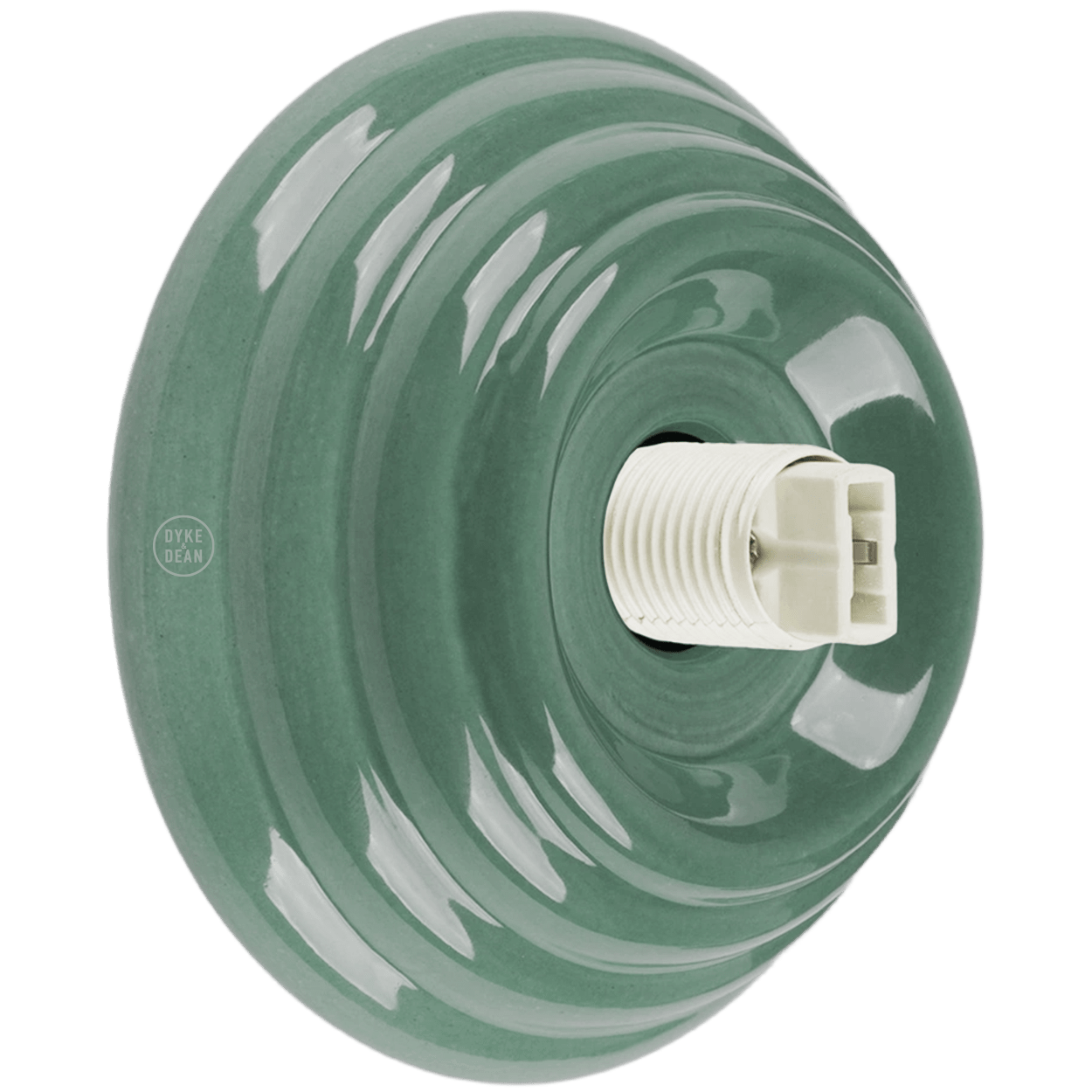 MOSS GREEN CERAMIC SCONCE WATERPROOF OPAL GLOBE CEILING LIGHT - DYKE & DEAN