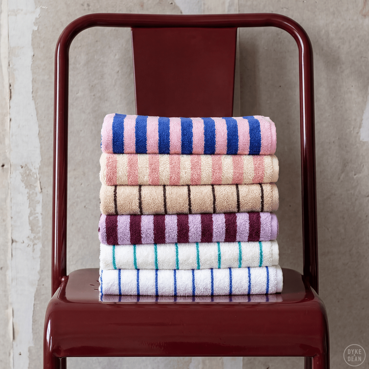 NARAM BATH TOWELS DAZZLING BLUE & ROSE - DYKE & DEAN