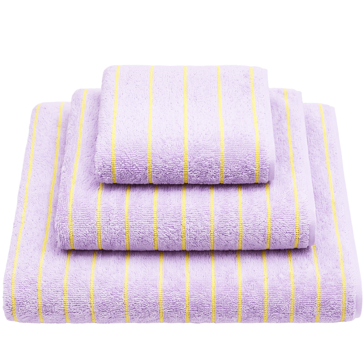 NARAM BATH TOWELS LILAC & NEON YELLOW - DYKE & DEAN