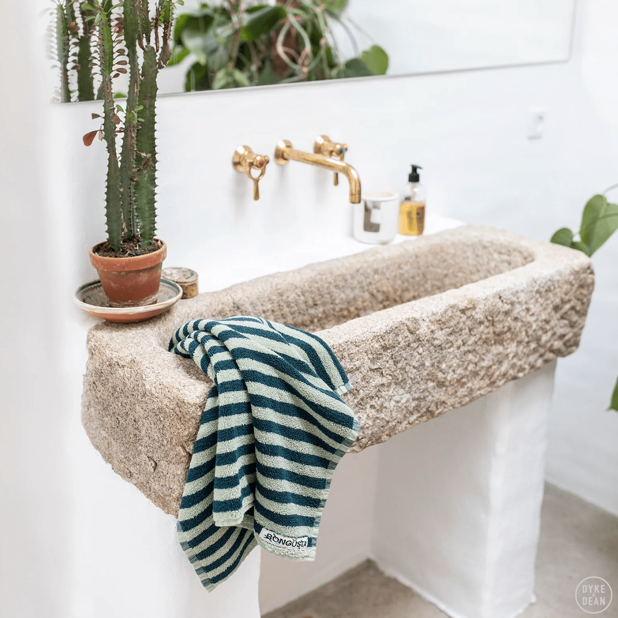 NARAM BATH TOWELS SEA FOAM & DEEP TEAL - DYKE & DEAN