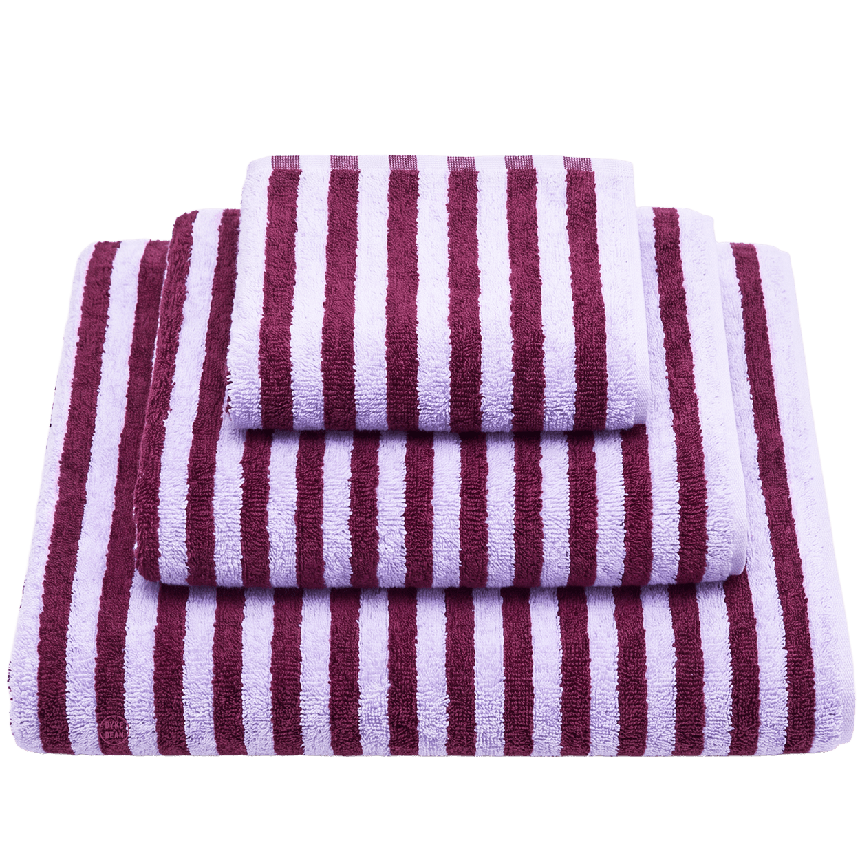 NARAM BATH TOWELS WINE & LAVENDER BLUE - DYKE & DEAN