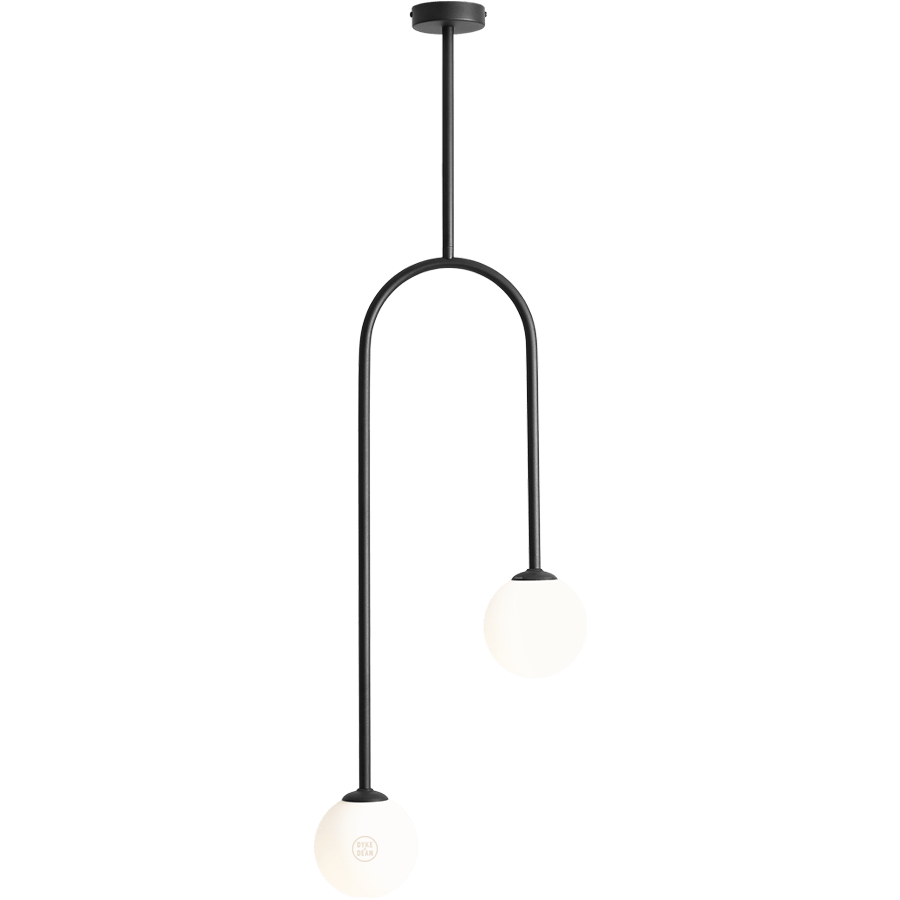 NAVE 2 GLOBE FIXED CEILING LIGHT BLACK - DYKE & DEAN