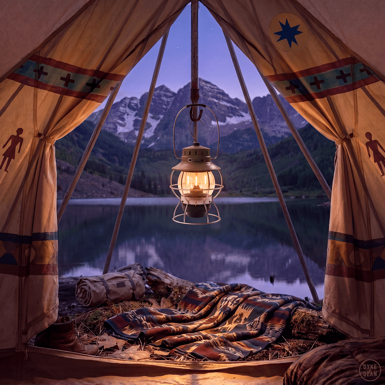 OLIVE RAILROAD LANTERN - DYKE & DEAN