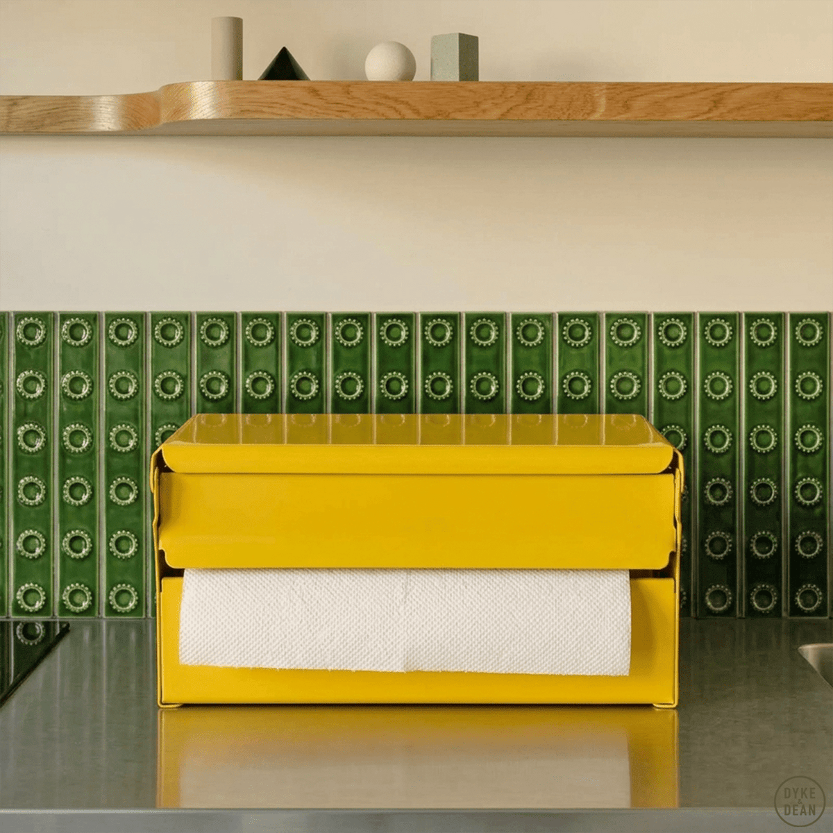 PAPER ROLL & TISSUE DISPENSER YELLOW - DYKE & DEAN
