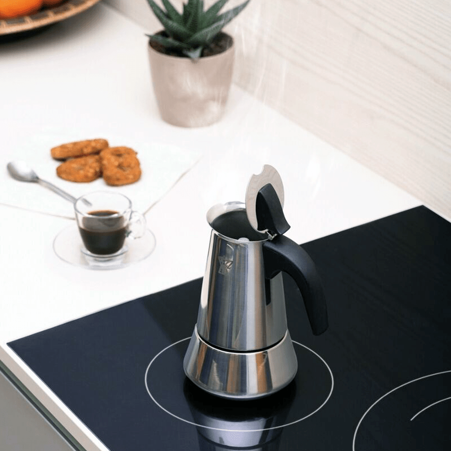 PEZZETTI 4 CUP COFFEE MAKER INDUCTION HOB ORANGE - DYKE & DEAN