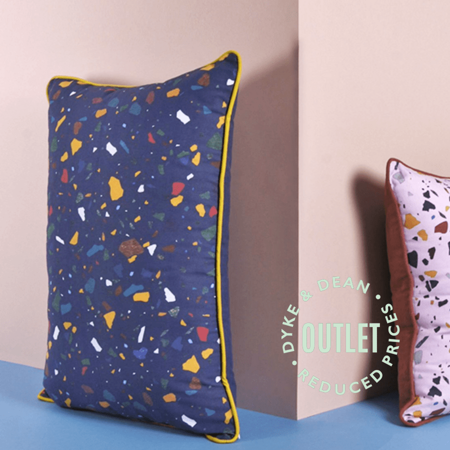PINK & MULTI COLOUR TERRAZZO SQUARE CUSHION OUTLET - DYKE & DEAN