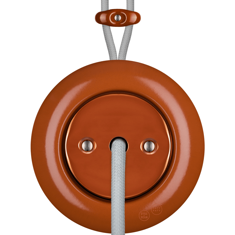 PORCELAIN KATY PATY COLONA ROUND SURFACE MOUNTED CABLE GLAND SOCKET BRICK RED - DYKE & DEAN