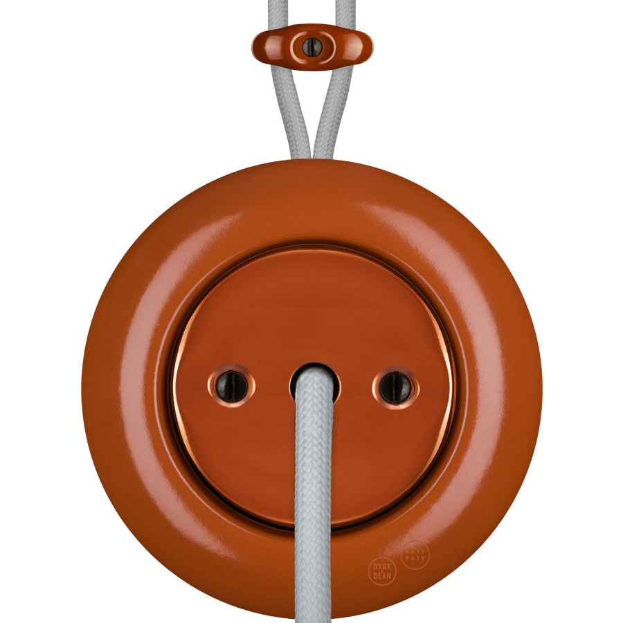 PORCELAIN KATY PATY COLONA ROUND SURFACE MOUNTED CABLE GLAND SOCKET BRICK RED - DYKE & DEAN