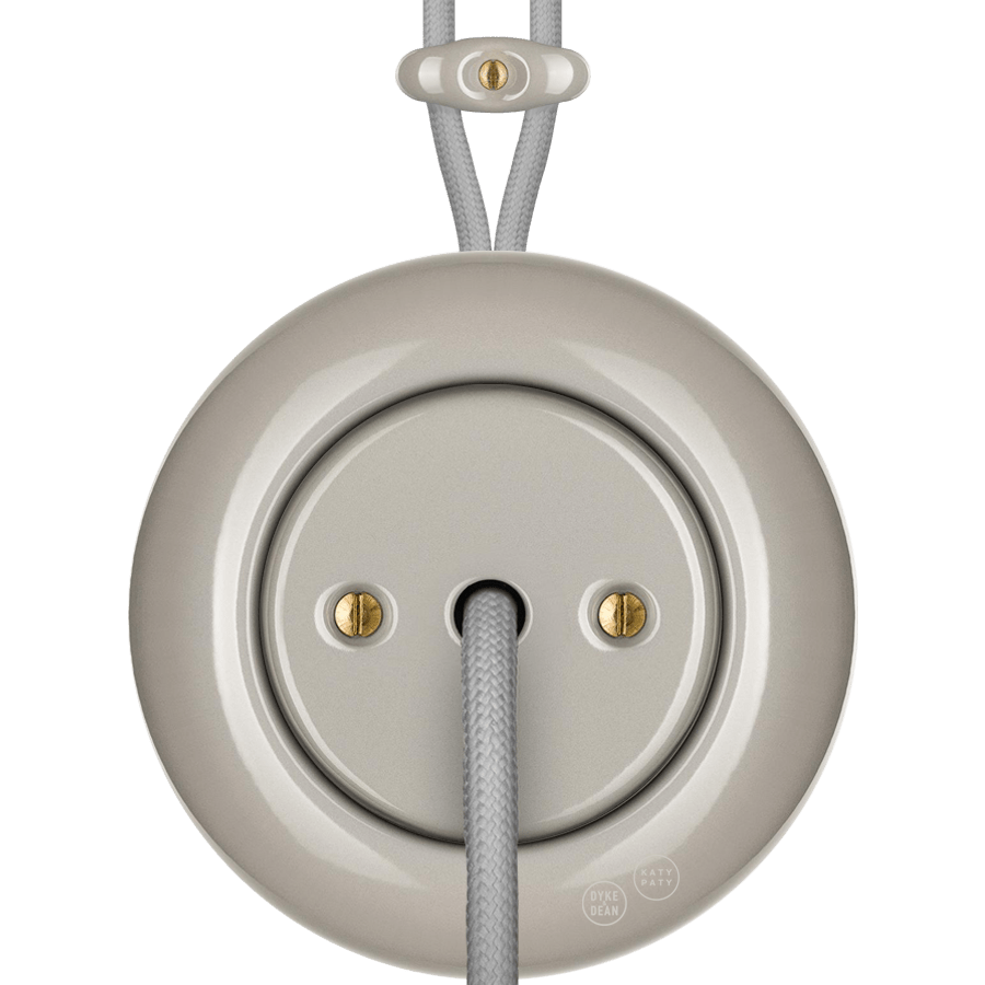 PORCELAIN KATY PATY COLONA ROUND SURFACE MOUNTED CABLE GLAND SOCKET CAPPUCCINO - DYKE & DEAN