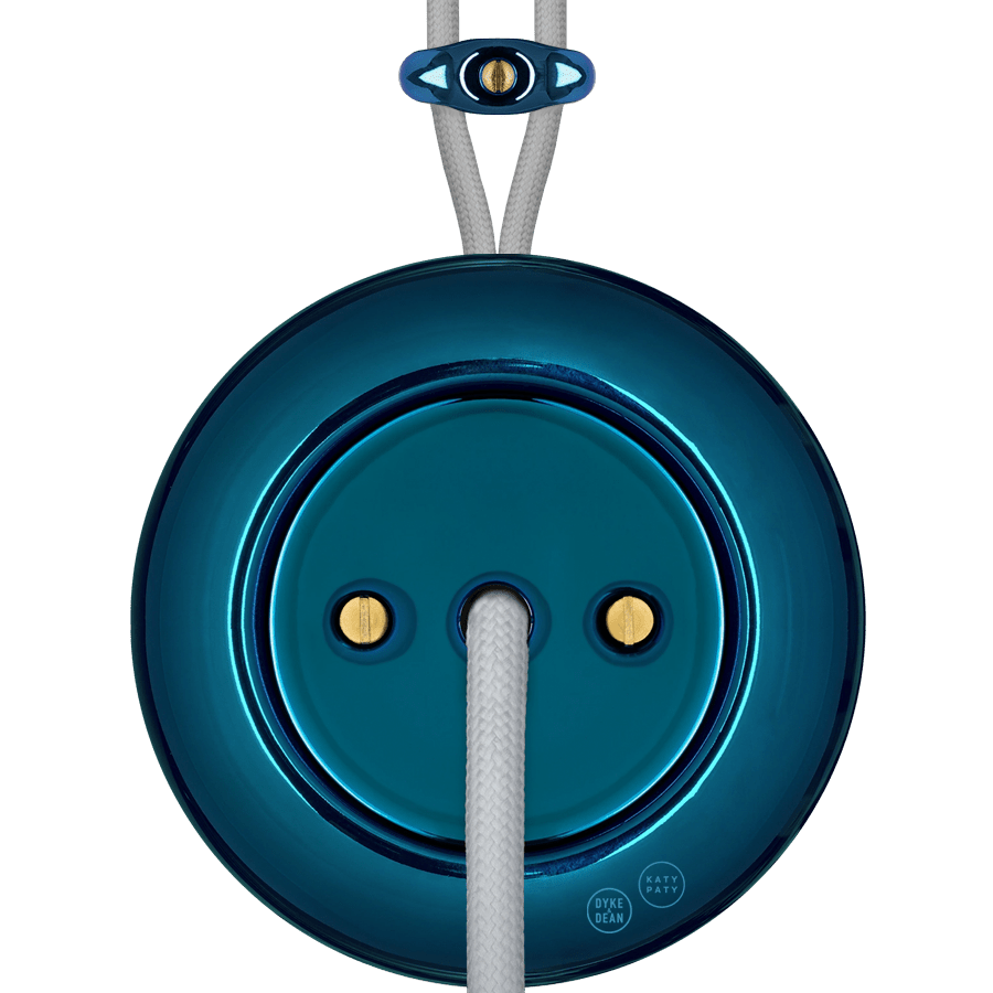 PORCELAIN KATY PATY COLONA ROUND SURFACE MOUNTED CABLE GLAND SOCKET DARK BLUE - DYKE & DEAN