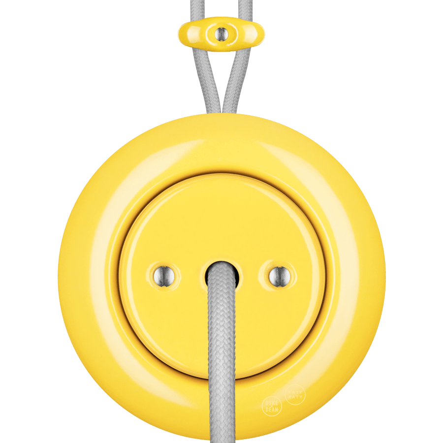 PORCELAIN KATY PATY COLONA ROUND SURFACE MOUNTED CABLE GLAND SOCKET YELLOW - DYKE & DEAN