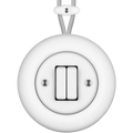 PORCELAIN KATY PATY COLONA ROUND SURFACE MOUNTED DOUBLE SLIM BUTTON SWITCH MATTE WHITE - DYKE & DEAN