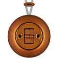 PORCELAIN KATY PATY COLONA ROUND SURFACE MOUNTED DOUBLE TOGGLE BUTTON SWITCH BRONZE - DYKE & DEAN