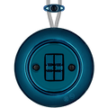 PORCELAIN KATY PATY COLONA ROUND SURFACE MOUNTED DOUBLE TOGGLE BUTTON SWITCH DARK BLUE - DYKE & DEAN