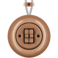 PORCELAIN KATY PATY COLONA ROUND SURFACE MOUNTED DOUBLE TOGGLE BUTTON SWITCH DERMA - DYKE & DEAN
