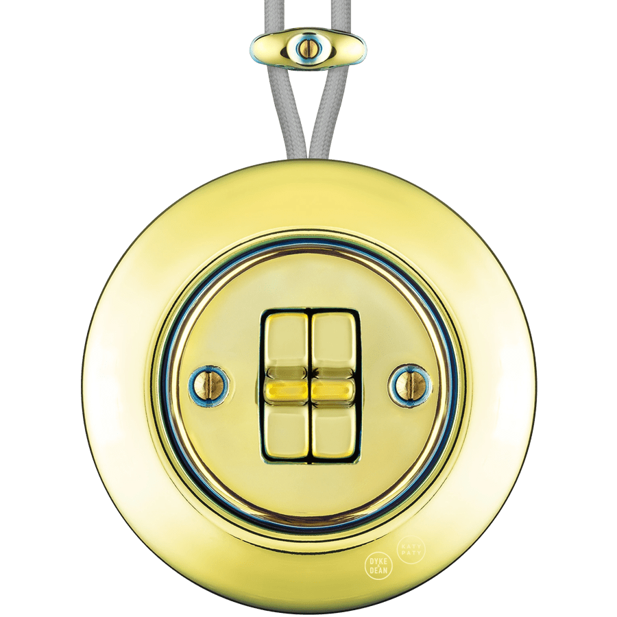 PORCELAIN KATY PATY COLONA ROUND SURFACE MOUNTED DOUBLE TOGGLE BUTTON SWITCH LUCEDO - DYKE & DEAN