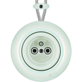 PORCELAIN KATY PATY COLONA ROUND SURFACE MOUNTED EURO SOCKET CONCHA - DYKE & DEAN