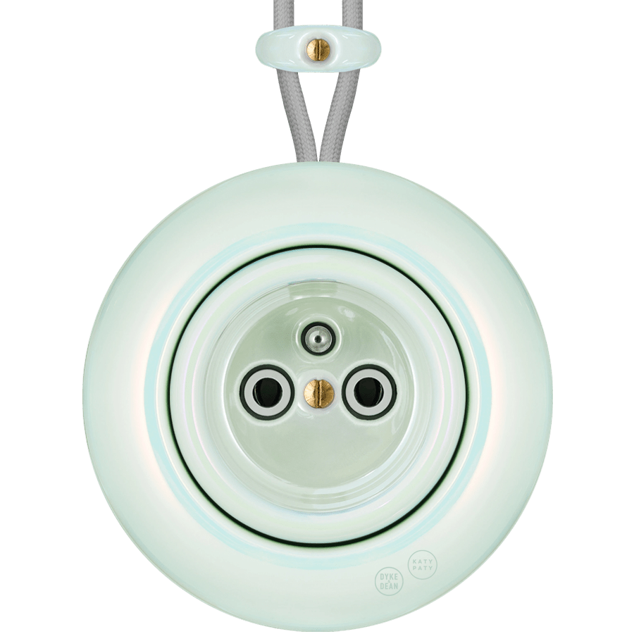PORCELAIN KATY PATY COLONA ROUND SURFACE MOUNTED EURO SOCKET CONCHA - DYKE & DEAN
