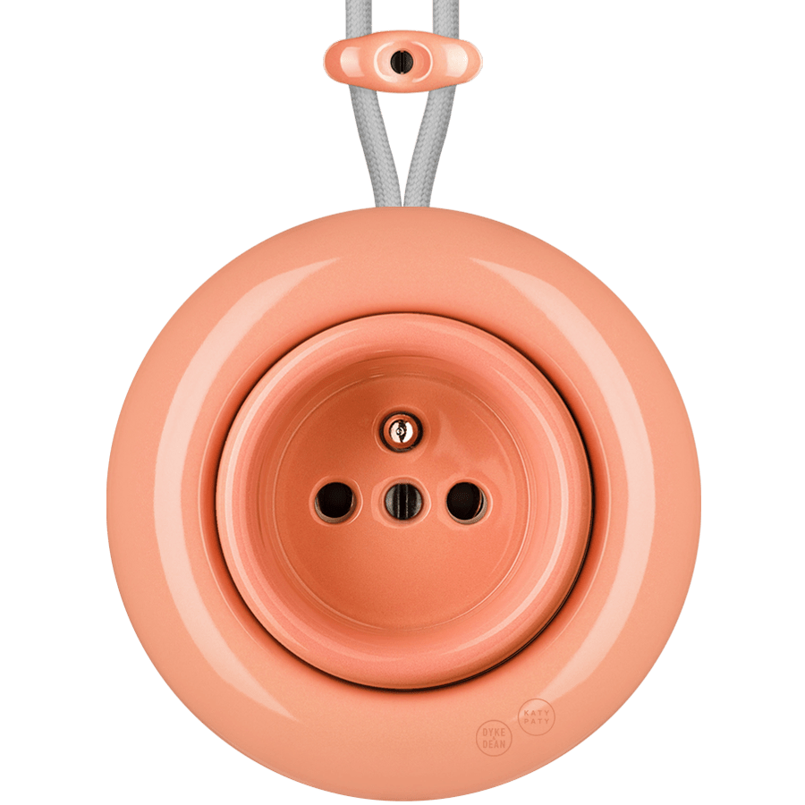 PORCELAIN KATY PATY COLONA ROUND SURFACE MOUNTED EURO SOCKET SALMON PINK - DYKE & DEAN
