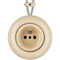 PORCELAIN KATY PATY COLONA ROUND SURFACE MOUNTED EURO SOCKET SAND - DYKE & DEAN