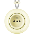 PORCELAIN KATY PATY COLONA ROUND SURFACE MOUNTED EURO SOCKET VANILLA - DYKE & DEAN