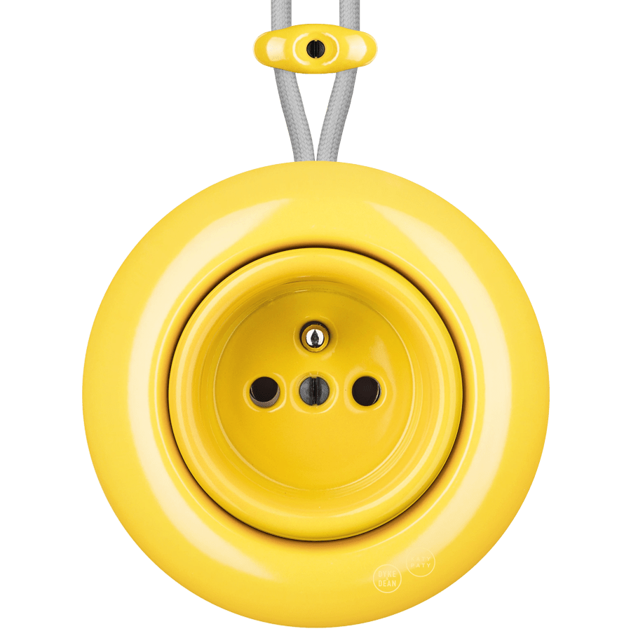 PORCELAIN KATY PATY COLONA ROUND SURFACE MOUNTED EURO SOCKET YELLOW - DYKE & DEAN