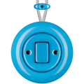 PORCELAIN KATY PATY COLONA ROUND SURFACE MOUNTED FAT BUTTON SWITCH AZURE - DYKE & DEAN