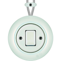 PORCELAIN KATY PATY COLONA ROUND SURFACE MOUNTED FAT BUTTON SWITCH CONCHA - DYKE & DEAN