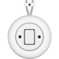 PORCELAIN KATY PATY COLONA ROUND SURFACE MOUNTED FAT BUTTON SWITCH MATTE WHITE - DYKE & DEAN