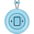 PORCELAIN KATY PATY COLONA ROUND SURFACE MOUNTED FAT BUTTON SWITCH PASTEL BLUE - DYKE & DEAN