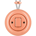 PORCELAIN KATY PATY COLONA ROUND SURFACE MOUNTED FAT BUTTON SWITCH SALMON PINK - DYKE & DEAN