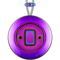 PORCELAIN KATY PATY COLONA ROUND SURFACE MOUNTED FAT BUTTON SWITCH VIOLEDO - DYKE & DEAN