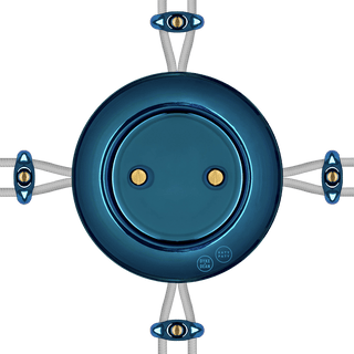 PORCELAIN KATY PATY COLONA ROUND SURFACE MOUNTED JUNCTION BOX DARK BLUE - DYKE & DEAN