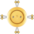 PORCELAIN KATY PATY COLONA ROUND SURFACE MOUNTED JUNCTION BOX GOLD - DYKE & DEAN
