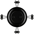 PORCELAIN KATY PATY COLONA ROUND SURFACE MOUNTED JUNCTION BOX MATTE BLACK - DYKE & DEAN