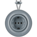 PORCELAIN KATY PATY COLONA ROUND SURFACE MOUNTED SCHUKO SOCKET ASH GREY - DYKE & DEAN