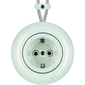 PORCELAIN KATY PATY COLONA ROUND SURFACE MOUNTED SCHUKO SOCKET CONCHA - DYKE & DEAN