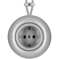 PORCELAIN KATY PATY COLONA ROUND SURFACE MOUNTED SCHUKO SOCKET GREY - DYKE & DEAN