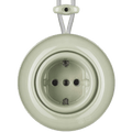 PORCELAIN KATY PATY COLONA ROUND SURFACE MOUNTED SCHUKO SOCKET GREY GREEN - DYKE & DEAN