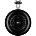 PORCELAIN KATY PATY COLONA ROUND SURFACE MOUNTED SCHUKO SOCKET MATTE BLACK - DYKE & DEAN