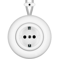 PORCELAIN KATY PATY COLONA ROUND SURFACE MOUNTED SCHUKO SOCKET MATTE WHITE - DYKE & DEAN
