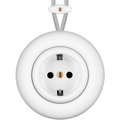 PORCELAIN KATY PATY COLONA ROUND SURFACE MOUNTED SCHUKO SOCKET MATTE WHITE - DYKE & DEAN