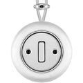 PORCELAIN KATY PATY COLONA ROUND SURFACE MOUNTED SLIM BUTTON SWITCH CHROME - DYKE & DEAN