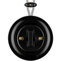 PORCELAIN KATY PATY COLONA ROUND SURFACE MOUNTED SLIM BUTTON SWITCH MATTE BLACK - DYKE & DEAN