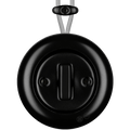 PORCELAIN KATY PATY COLONA ROUND SURFACE MOUNTED SLIM BUTTON SWITCH MATTE BLACK - DYKE & DEAN