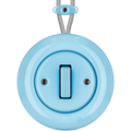 PORCELAIN KATY PATY COLONA ROUND SURFACE MOUNTED SLIM BUTTON SWITCH PASTEL BLUE - DYKE & DEAN