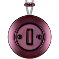 PORCELAIN KATY PATY COLONA ROUND SURFACE MOUNTED SLIM BUTTON SWITCH PURPLE - DYKE & DEAN